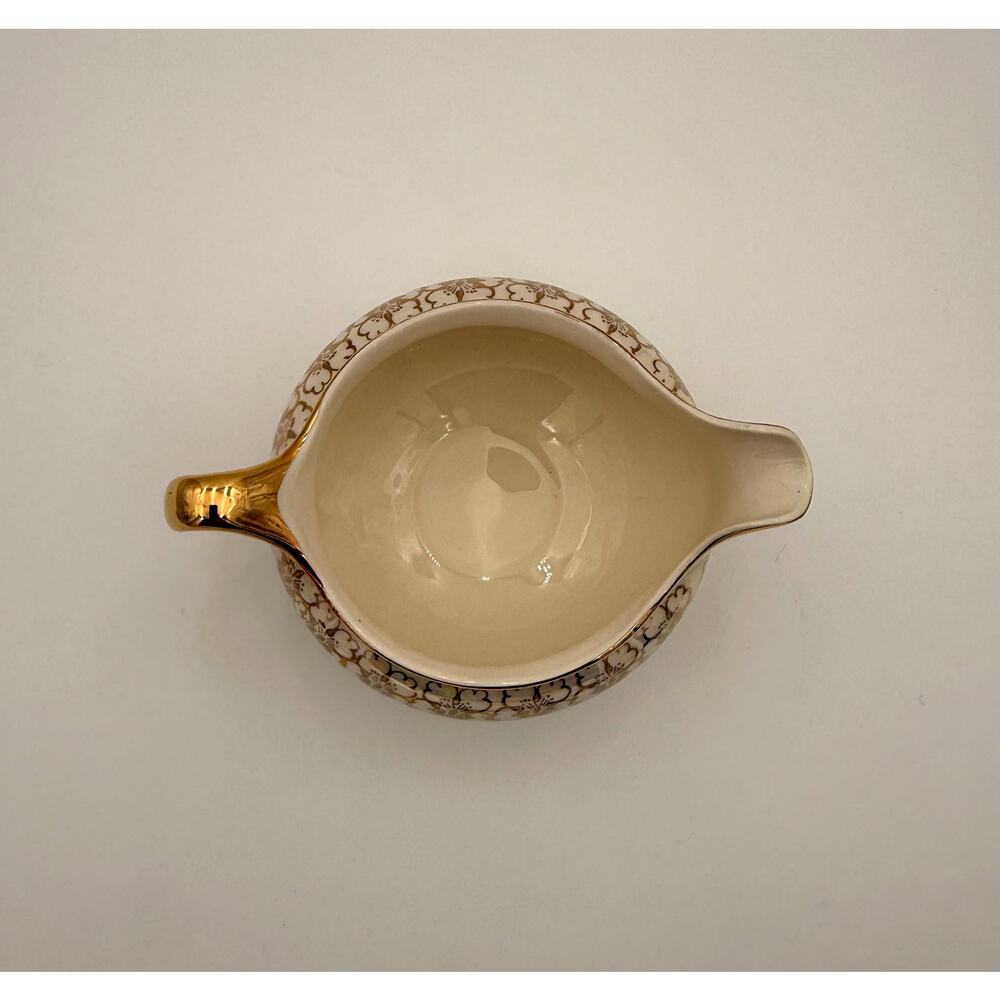 Vintage Geo Bowman Iridescent Porcelain Tea Set Gold Floral 3 Piece - Picture 12 of 16